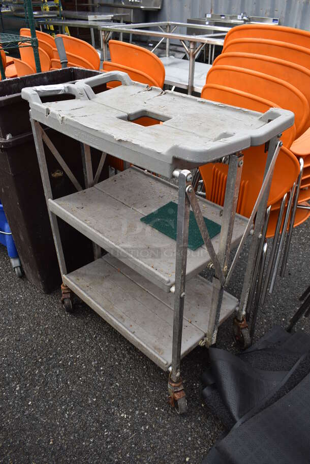 Carlisle Gray Poly 3 Tier Cart on Commercial Casters. 29x16x37 - Image 2 of 4
