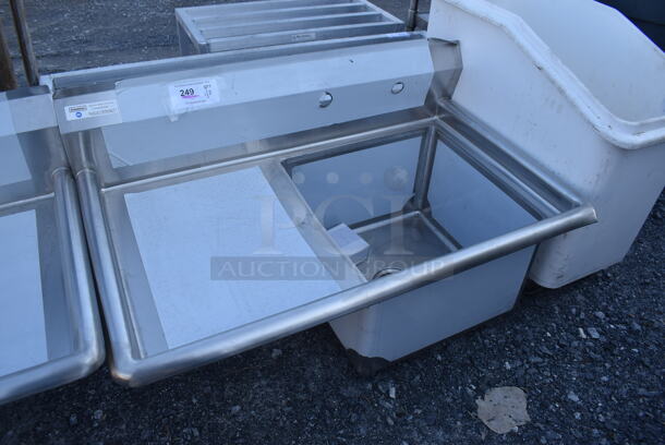 BRAND NEW SCRATCH AND DENT! Steelton 522CS1181818RT Stainless Steel Commercial Single Bay Sink w/ Left Side Drain Board. No Legs. 39x24x23. Bay 18x18x12. Drain Board 16x20x1 - Image 2 of 5