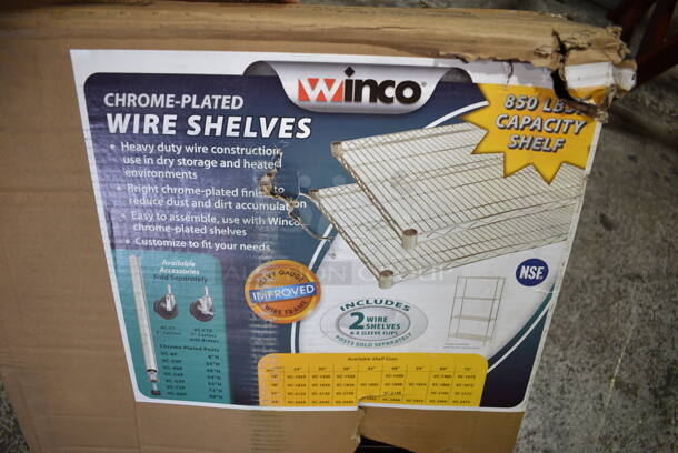 2 BRAND NEW IN BOX! Winco Wire Shelves Including VEX-1842 and VC-1824. 2 Times Your Bid! - Image 5 of 6