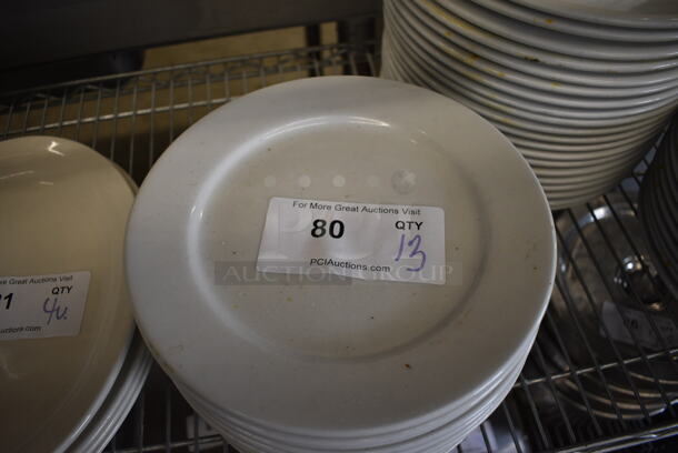 13 White Ceramic Plates. 9.5x9.5x1. 13 Times Your Bid! - Image 2 of 4