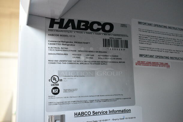 2019 Habco SE18 Metal Commercial Single Door Reach In Cooler Merchandiser w/ Poly Coated Racks. 115 Volts, 1 Phase. Tested and Working! - Image 4 of 4