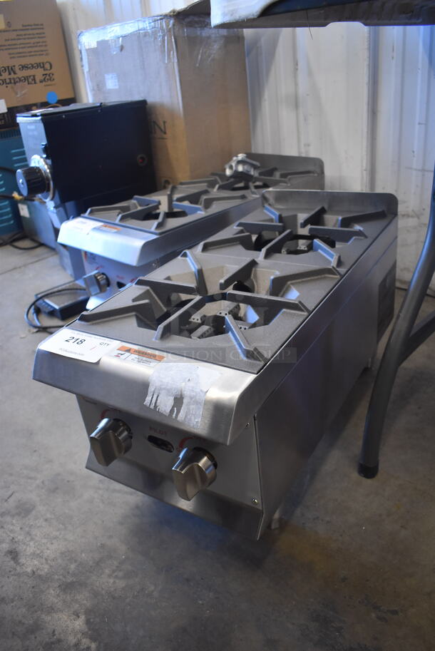 LIKE NEW AND USED A FEW TIMES! CPG 351RCCPG 12 NLStainless Steel Commercial Countertop Natural Gas Powered 2 Burner Range. Tested and Working! - Image 3 of 6