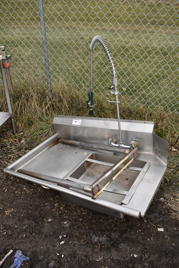Stainless Steel Commercial Left Side Dirty Side Dishwasher Table w/ Spray Nozzle Attachment. Goes GREAT w/ Lots 344 and 355! 48x30x32 - Image 2 of 4