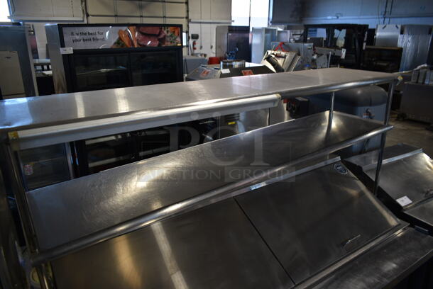 Kelvinator KCMT70.30-HC Stainless Steel Commercial Sandwich Salad Prep Table Bain Marie Mega Top w/ 2 Tier Over Shelf on Commercial Casters. 115 Volts, 1 Phase. Tested and Powers On But Does Not Get Cold - Image 2 of 11