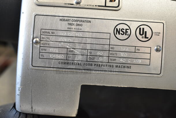 Hobart 2612PS Stainless Steel Commercial Countertop Meat Slicer. 120 Volts, 1 Phase. Tested and Working! - Image 3 of 4