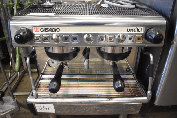 Undici Casadio Stainless Steel Commercial Countertop 2 Group Espresso Machine w/ 2 Portafilters and 2 Steam Wands. 208 Volts, 1 Phase. 21x22x24 - Image 3 of 6