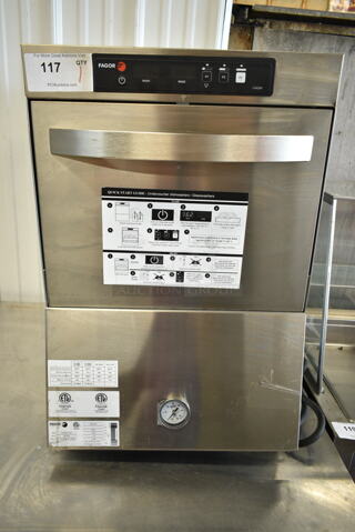 2023 Fagor CO-402W B DD Stainless Steel Commercial Undercounter Glass Washer. 208-240 Volts, 1 Phase. 