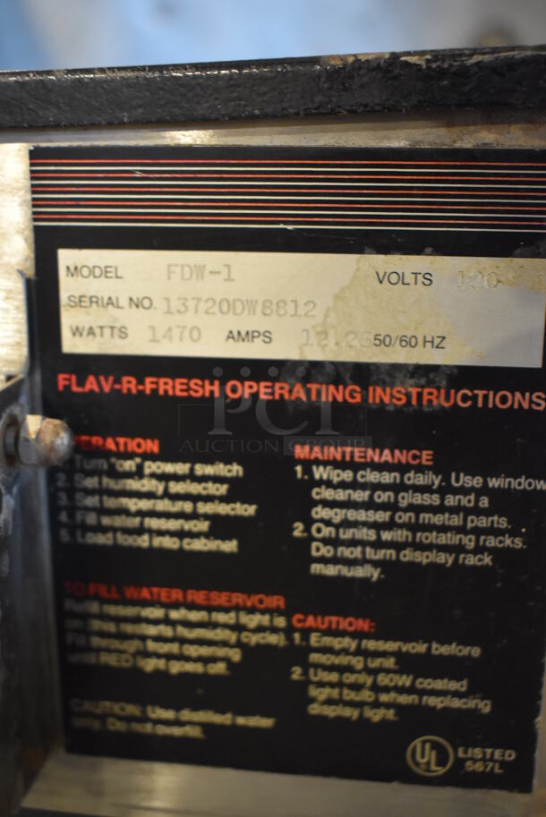 Hatco FDW-1 Metal Commercial Countertop Warming Cabinet Merchandiser. 120 Volts, 1 Phase. 18x20x27.5. Tested and Working! - Image 4 of 7