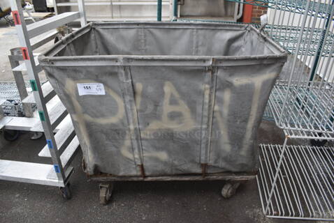 Commercial Fabric Laundry Cart on Commercial Casters.