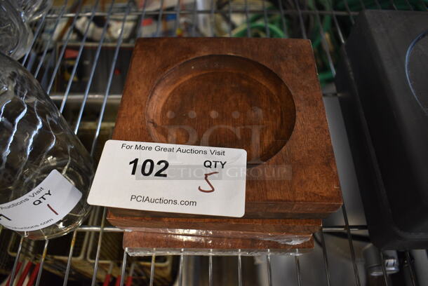 5 Wooden Coasters. 6.5x6.5x1. 5 Times Your Bid! - Image 3 of 3