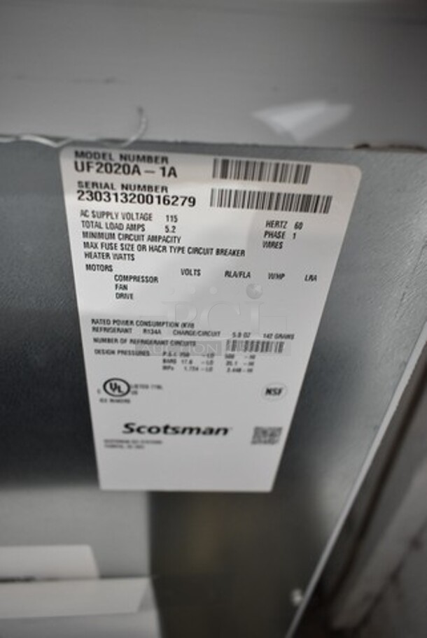 BRAND NEW SCRATCH AND DENT! 2023 Scotsman UF2020A-1A Stainless Steel Commercial Undercounter Self Contained Ice Machine. 115 Volts, 1 Phase. - Image 6 of 6