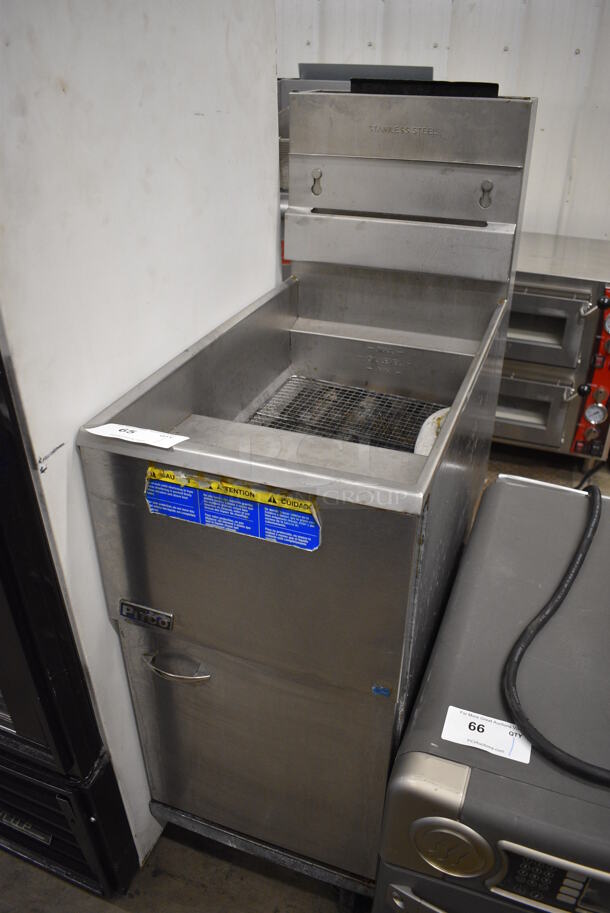 Pitco Frialator Stainless Steel Commercial Floor Style Natural Gas Powered Deep Fat Fryer on Commercial Casters. 90,000 BTU. 15.5x30x48 - Image 2 of 6