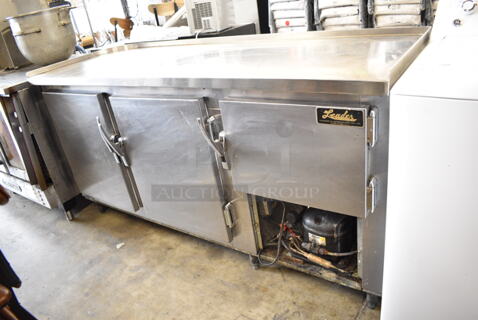 Leader LB72 Stainless Steel Commercial 3 Door Undercounter Cooler. 115 Volts, 1 Phase. Tested and Working!