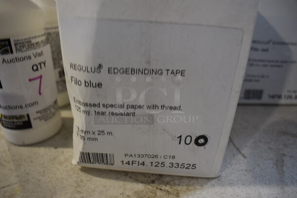 4 BRAND NEW Boxes of Regulus Edgebinding Tape. Blue. 4 Times Your Bid! - Image 3 of 4