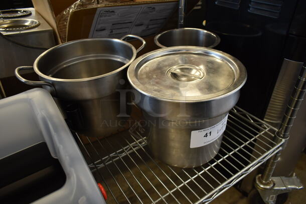 ALL ONE MONEY! Lot of 3 Stainless Steel Bins w/ 1 Lid. - Image 2 of 2