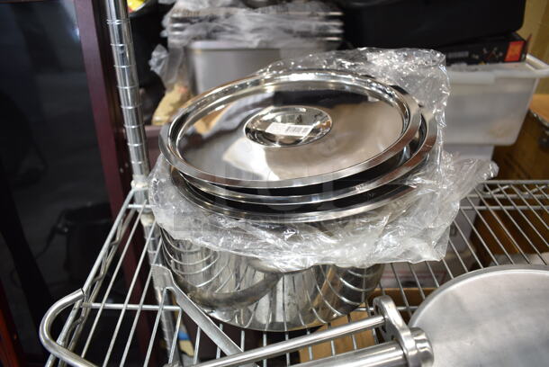 ALL ONE MONEY! Lot of Various BRAND NEW! Items Including Metal Skillet, Round Lid, Serving Trays, Round Lids.  - Image 9 of 12