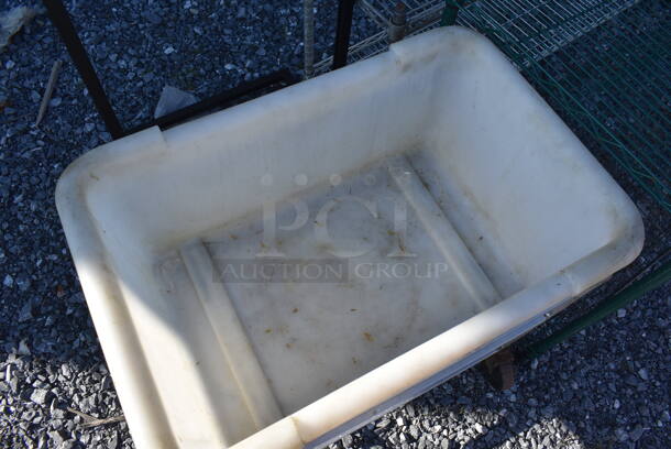 Metal Cart w/ White Poly Ingredient Bin on Commercial Casters. 28x19x29 - Image 3 of 3