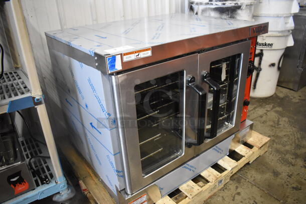 BRAND NEW! Vulcan VC4GD-11D150K Stainless Steel Commercial Natural Gas Powered Full Size Gas Convection Oven w/ View Through Doors, Metal Oven Racks and Thermostatic Controls. 40x31x31 - Image 8 of 9