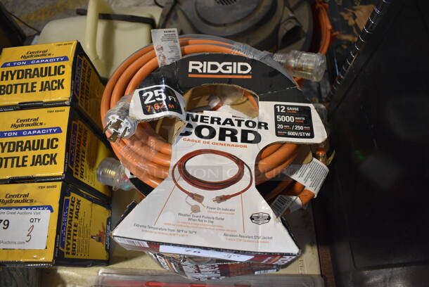 4 BRAND NEW! Rigid 25' Generator Cords. 4 Times Your Bid!