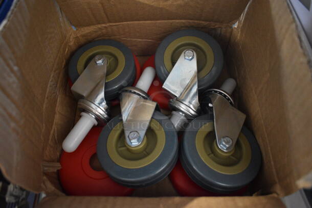 ALL ONE MONEY! Lot of 4 Metal Commercial Casters! 4x2x5