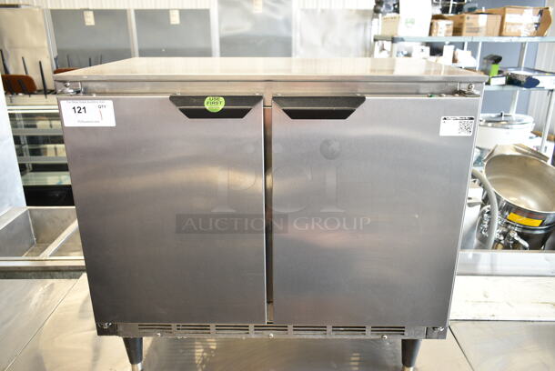 Beverage Air UCR34Y-17 Stainless Steel Commercial 2 Door Undercounter Cooler. 115 Volts, 1 Phase. Tested and Powers On But Does Not Get Cold
 - Image 1 of 5