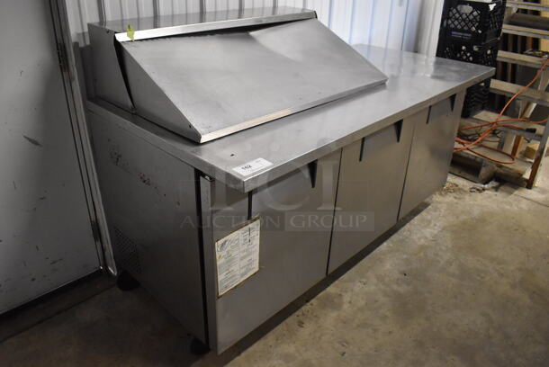 2011 True TSSU-72-18M-B Stainless Steel Commercial Sandwich Salad Prep Table Bain Marie Mega Top on Commercial Casters. 115 Volts, 1 Phase. 72.5x34x46.5. Tested and Working! - Image 9 of 10