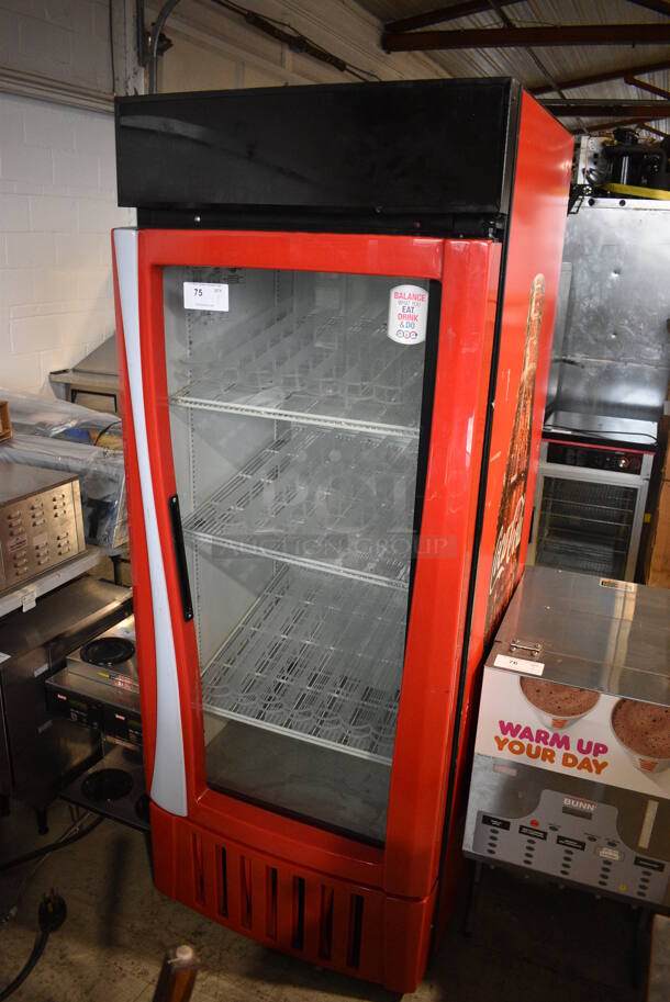 True Model GDM-26 Metal Commercial Single Door Reach In Cooler Merchandiser w/ Poly Coated Racks. 115 Volts, 1 Phase. 30x31x78. Tested and Working! - Image 2 of 5