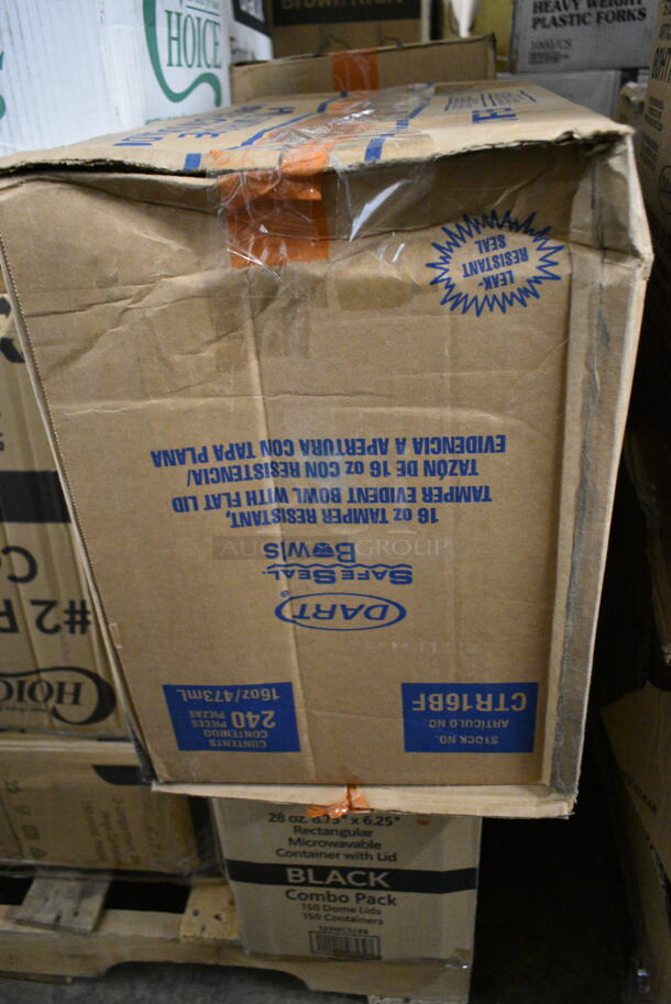 PALLET LOT of 20 BRAND NEW Boxes Including 2 Box 795PTOKFT2 Choice 7 3/4" x 5 1/2" x 2" Kraft Microwavable Folded Paper #2 Take-Out Container - 200/Case, 500CC16 Customizable Plastic Cold Cup, 2 Box 394360M Noble Products Powdered Disposable Vinyl Gloves for Foodservice - 1000/Case, Carlisle 609131 10 oz. 18/8 Mirror Polish Stainless Steel Roll-Top Covered Snack Dish, Choice Black #3 Paper Food Containers, CTR16BF BOWL W/LID 16oz RND 240 SAFESEAL BOWL W/FLAT LID, 346MEDCUP1Z Choice 1 oz. Disposable Polypropylene Graduated Medicine Cup - 5000/Case, Choice Ripple Wall Hot Cups, 966TALLFLDN Choice Kraft Natural Tall-Fold 6" x 13" Dispenser Napkin - 8000/Case, 129MCS28B Choice 28 oz. Black Rectangular Microwavable Heavy Weight Container with Lid 8 3/4" x 6 1/4" x 1 3/4" - 150/Case. 20 Times Your Bid! - Image 12 of 12