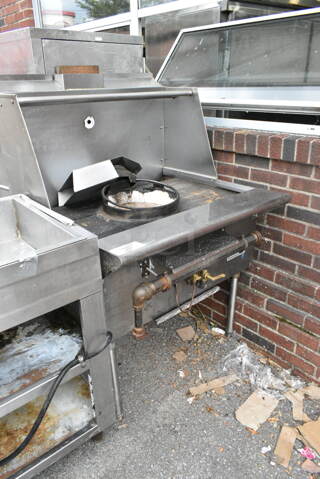 Stainless Steel Commercial Gas Powered Single Burner Wok Range. 