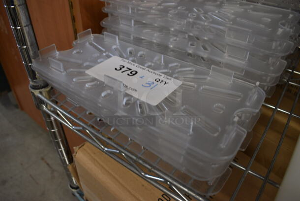 ALL ONE MONEY! Lot of 31 Clear Poly 1/3 Size Drop In Bin Straining Inserts! - Image 2 of 3