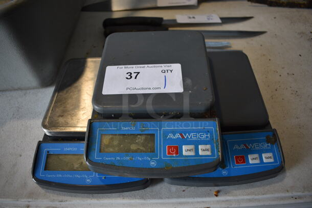 3 Avaweigh Model 334PC32 Countertop Food Portioning Scales. 6x8.5x1.5. 3 Times Your Bid!