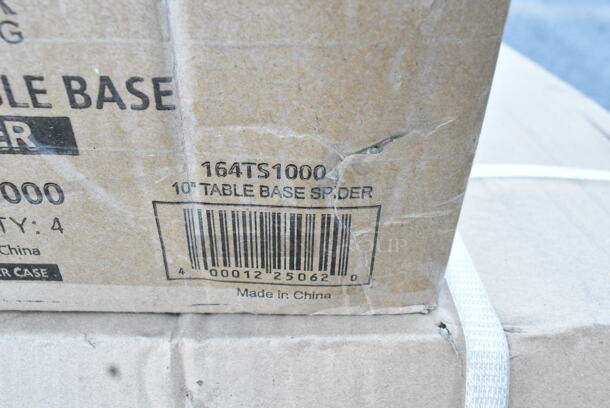 4 BRAND NEW SCRATCH AND DENT! Wire Shelves, 164TS1000 Lancaster Table & Seating 10" Cast Iron Table Base Spider, 109APR1820L Regency 20 Pan End Load Bun / Sheet Pan Rack with Non-Marking Casters - Unassembled. 4 Times Your Bid! May Be Missing Pieces.   - Image 5 of 8