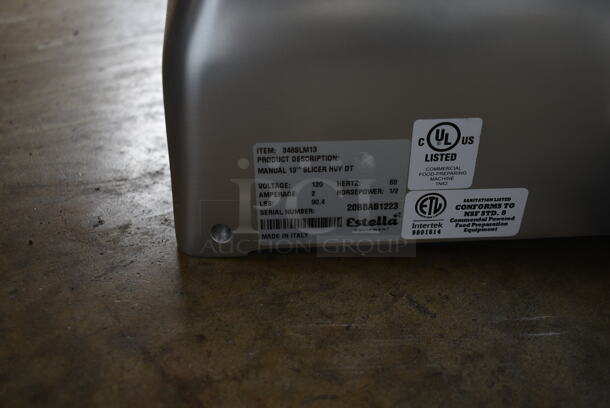 BRAND NEW SCRATCH AND DENT! Estella 348SLM13 Stainless Steel Commercial Countertop Automatic Meat Slicer w/ Blade Sharpener. 120 Volts, 1 Phase. Tested and Working! - Image 6 of 6