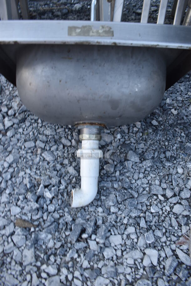 Krowne Stainless Steel Commercial Single Bay Wall Mount Sink w/ Faucet and Handles. 16x16x22 - Image 4 of 6