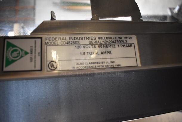 Federal Industries RSS4SC-6 Stainless Steel Commercial Floor Style Open Grab N Go Merchandiser w/ CD4828SS Dry Display Case Top. 120 Volts, 1 Phase. 48.5x39.5x70. Cannot Test Due To Missing Power Cord - Image 10 of 10