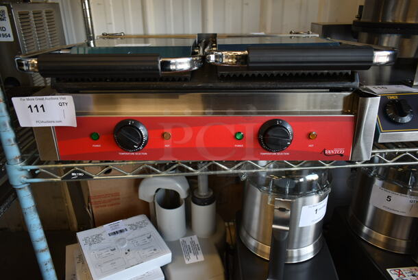 BRAND NEW SCRATCH AND DENT! 2023 Avantco 177P88SG Stainless Steel Commercial Countertop Double Panini Press. 120 Volts, 1 Phase. Tested and Working! - Image 3 of 6
