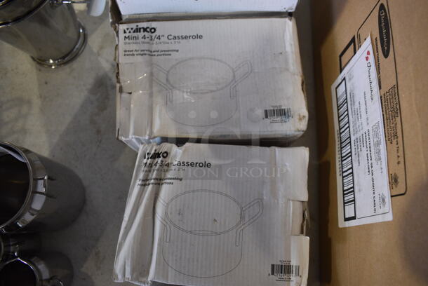 13 Various BRAND NEW IN BOX! Winco Stainless Steel Items; 2 Fry Cup, Mini 2-3/4" Sauce Pan, 2 4" Fry Pans, 5" Fry Pan, Mini 5-3/16" Square Kadai Bowl, Mini 5" Sauce Pan, 2 Mini 4-3/4" Casserole and 3 Mini 4-3/4" Casserole. 13 Times Your Bid! - Image 7 of 9
