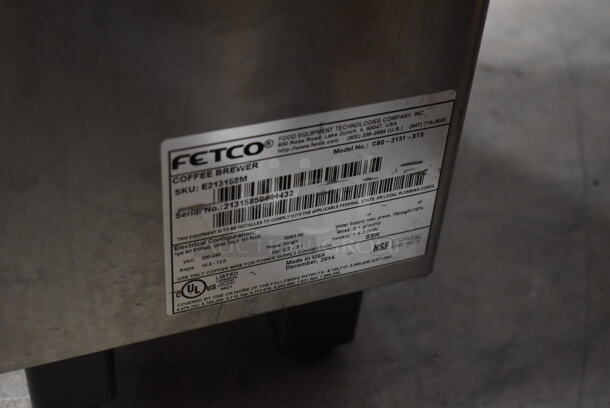 Fetco TOM-50LB Stainless Steel Commercial Countertop Coffee Machine w/ Hot Water Dispenser. 200-240 Volts, 1 Phase. 12x19x28 - Image 5 of 6