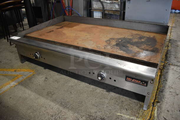 Tri-Star Stainless Steel Commercial Countertop Natural Gas Powered Flat Top Griddle. 48x32x13 - Image 1 of 5