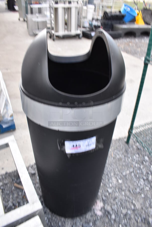 Black Poly Trash Can. 14.5x14.5x35 - Image 2 of 4