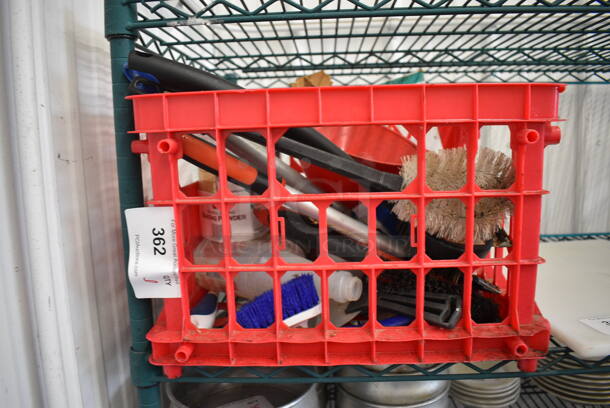 ALL ONE MONEY! Lot of Various Brushes and Baking Soda in Red Bin! - Image 1 of 3