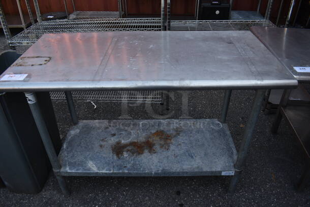 Stainless Steel Table w/ Metal Under Shelf. 48x24x34