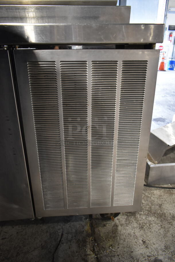 Delfield Stainless Steel Commercial Pizza Prep Table Bain Marie on Commercial Casters. Tested and Powers On But Does Not Get Cold - Image 8 of 10