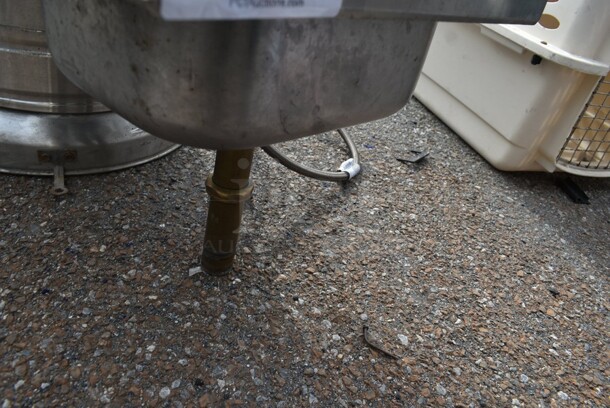 Stainless Steel Commercial Single Bay Wall Mount Sink w/ Faucet and Handles.  - Image 4 of 4
