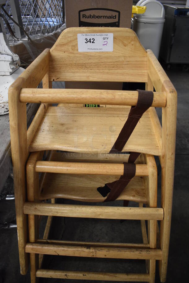 2 Wood Pattern High Chairs. 20x19x28. 2 Times Your Bid! - Image 4 of 4