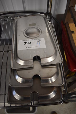 4 Stainless Steel 1/3 Size Drop In Bin Lids. 4 Times Your Bid!
