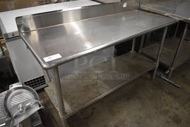 Win-holt Stainless Steel Table w/ Back Splash and Under Shelf. 60x23x39