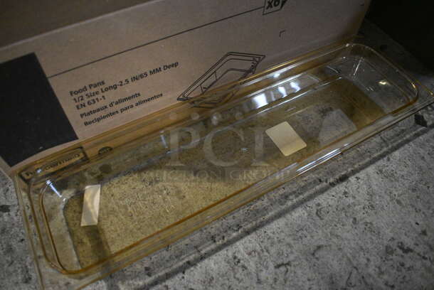 6 BRAND NEW IN BOX! Rubbermaid FG239P00AMBR Amber Poly 1/2 Size Long Drop In Bins. 1/2Lx2.5. 6 Times Your Bid! - Image 3 of 6