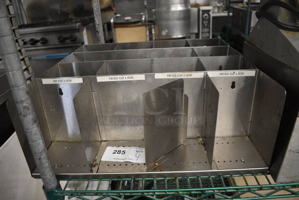 4 Metal Four Compartment Lid Holders. 19x4.5x7. 4 Times Your Bid!