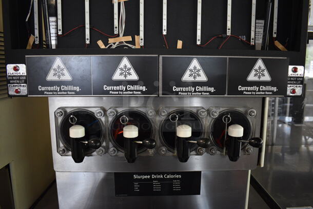 FBD Model FBD564 RC Stainless Steel Commercial Countertop 4 Flavor Slushie Machine on Stainless Steel Soda Station w/ 5 Cup Dispensers and 2 Doors. 208-230 Volts, 1 Phase. 36x42x79 - Image 5 of 9